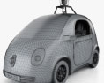 Google Self-Driving Car 2017 3D-Modell wire render
