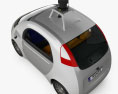 Google Self-Driving Car 2017 Modello 3D vista dall'alto