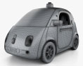 Google Self-Driving Car 2015 3D-Modell wire render