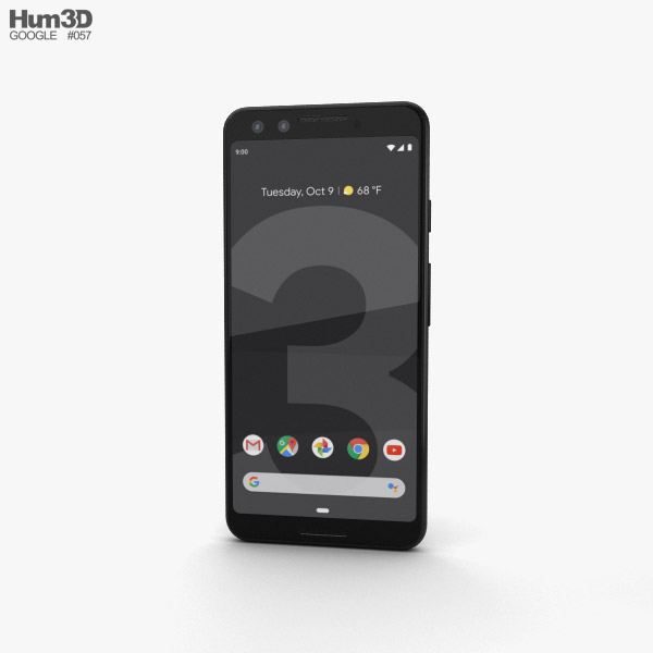 Google Pixel 3 Just Black Modelo 3d