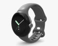 Google Pixel Watch Polished Silver Case Charcoal Band 3Dモデル