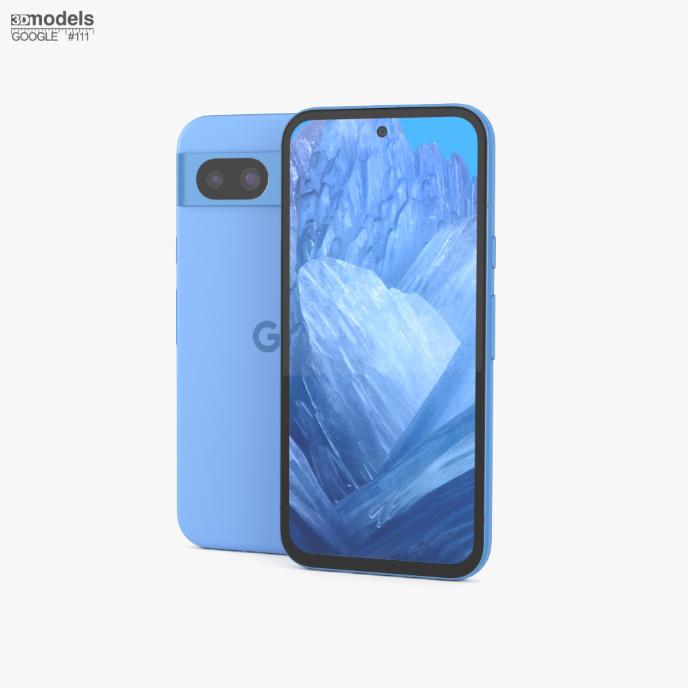Google Pixel 8a Azure Blue Modèle 3D