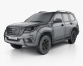 Great Wall Haval H9 2017 3D模型 wire render