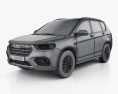 Great Wall Haval H6 2021 3D模型 wire render