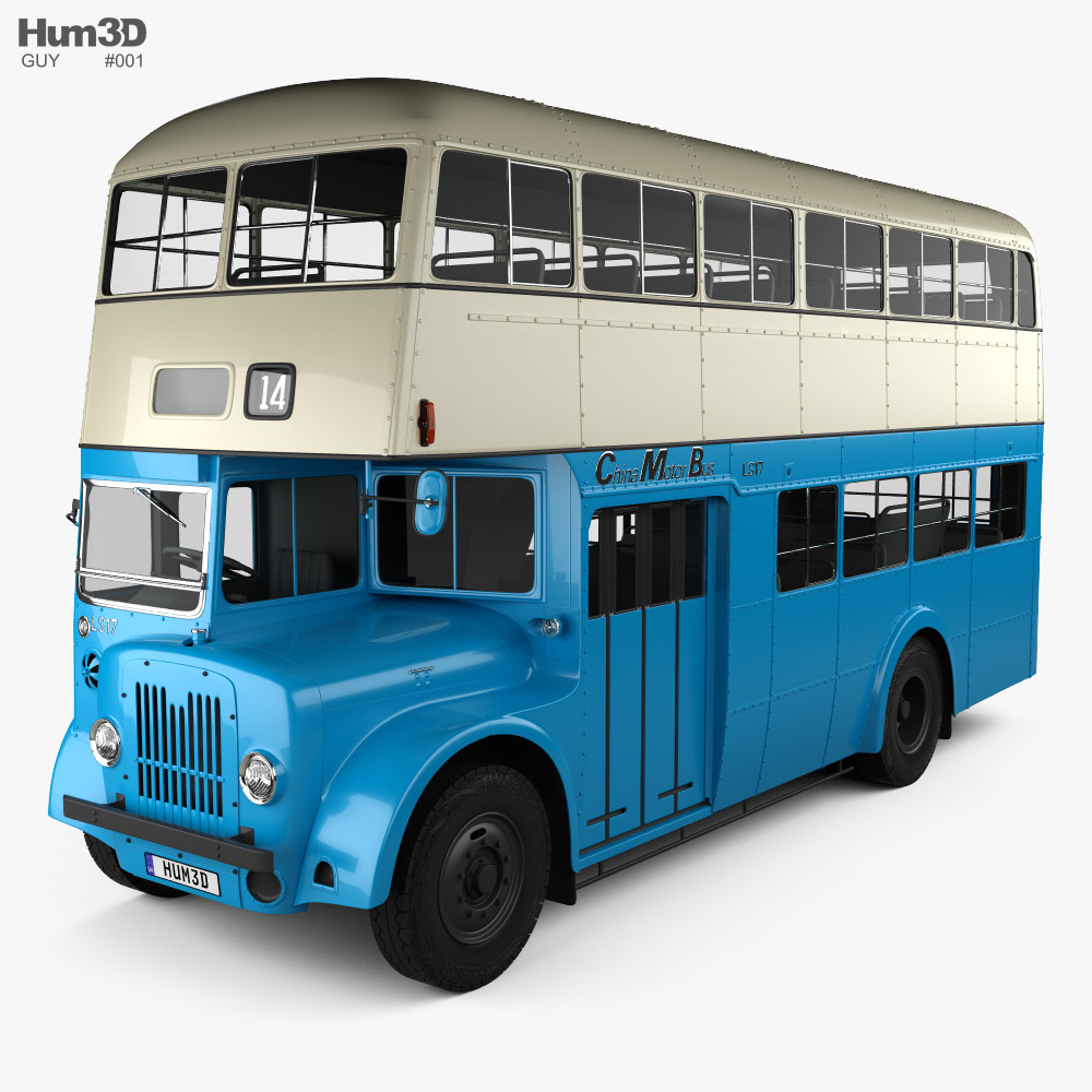 Guy Arab MkV LS17 Double-Decker Bus 1966 3D model
