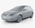 Haima 3 hatchback 2015 3d model clay render