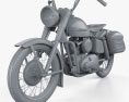 Harley-Davidson Model K 1953 3Dモデル clay render