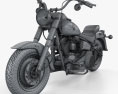 Harley-Davidson FLSTF Fat Boy 1990 3d model wire render