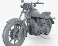 Harley-Davidson FXS Low Rider 1980 Modello 3D clay render