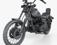 Harley-Davidson FXWG Wide Glide 1980 3Dモデル wire render
