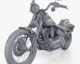 Harley-Davidson FXSTS Springer Softail 1988 Modèle 3d clay render