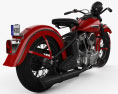 Harley-Davidson Panhead E F 1948 Modelo 3d vista traseira