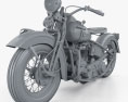 Harley-Davidson Panhead E F 1948 Modello 3D clay render
