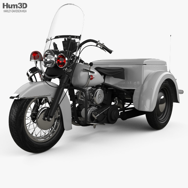 Harley-Davidson Servi-Car 경찰 1958 3D 모델 