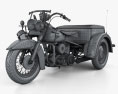 Harley-Davidson Servi-Car 警察 1958 3Dモデル wire render