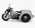 Harley-Davidson Servi-Car Polizei 1958 3D-Modell Seitenansicht