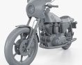 Harley-Davidson XLCR 1000 Cafe Racer 1977 3D 모델  clay render