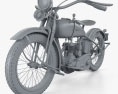 Harley-Davidson 26B 1926 3D模型 clay render