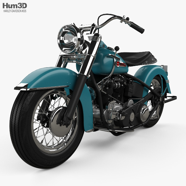 Harley-Davidson Panhead Hydra-Glide E F 1949 Modello 3D