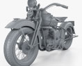 Harley-Davidson 45 WL 1940 3d model clay render