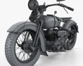 Harley-Davidson VL JD 1936 3Dモデル wire render