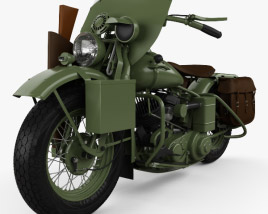 3D model of Harley-Davidson WLA 1941 US Army Motorcycle