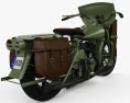 Harley-Davidson WLA 1941 US Army Motorcycle 3D 모델  back view