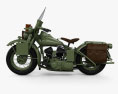 Harley-Davidson WLA 1941 US Army Motorcycle Modello 3D vista laterale