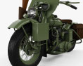 Harley-Davidson WLA 1941 US Army Motorcycle 3D模型