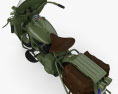 Harley-Davidson WLA 1941 US Army Motorcycle 3D 모델  top view