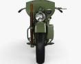 Harley-Davidson WLA 1941 US Army Motorcycle 3D模型 正面图