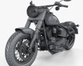 Harley-Davidson Softail Slim 2016 3D模型 wire render
