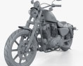 Harley-Davidson Sportster Iron 883 2016 3Dモデル clay render