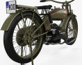 Harley-Davidson 19W Sport Twin 1919 3D-Modell Rückansicht