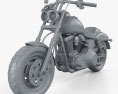 Harley-Davidson Dyna Fat Bob 2016 3D 모델  clay render