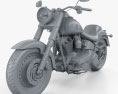 Harley-Davidson FLSTFB Softail Fat Boy Lo 2010 3D модель clay render