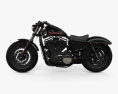 Harley-Davidson Sportster 1200 Forty-Eight 2013 3D模型 侧视图