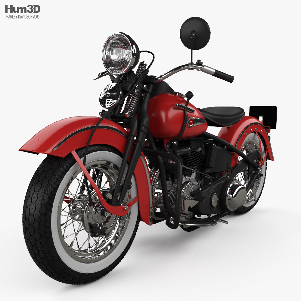 Harley-Davidson FL1200 Type74 Knucklehead 1946 3D model