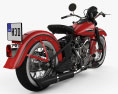 Harley-Davidson FL1200 Type74 Knucklehead 1946 Modelo 3D vista trasera