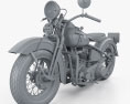 Harley-Davidson FL1200 Type74 Knucklehead 1946 Modello 3D clay render
