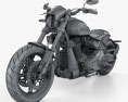 Harley-Davidson FXDR 114 2020 3D-Modell wire render