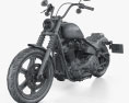 Harley-Davidson Street Bob 114 2024 3D 모델  wire render