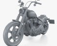 Harley-Davidson Street Bob 114 2024 3D-Modell clay render