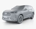 Haval H6 Ultra 2021 3D-Modell clay render