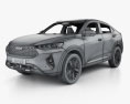Haval F7x with HQ interior 2021 3d model wire render