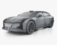 HiPhi Z 2024 3D 모델  wire render