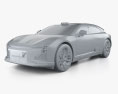 HiPhi Z 2024 3D модель clay render