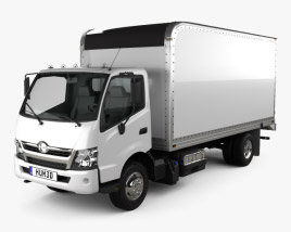 3D model of Hino 195 hybrid Box Truck 2013