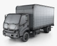 Hino 195 ハイブリッ 箱型トラック 2013 3Dモデル wire render