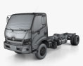 Hino 195 Chassis Truck with HQ interior 2016 3d model wire render